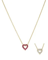 ロバートコイン レディース アクセサリー ネックレス・チョーカー・ペンダントトップ レース Roberto Coin 18K Yellow Gold Diamond Ruby Reversible H