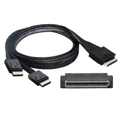 新品 Chenyang 50cm OCuLink PCIe SFF-8611 8X 8-Lane 1オス-2オス SSD データアクティブケーブル 最大16Gbps ブラック 屋内用 PCIeケーブル SSD対応 パソコン対応