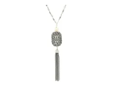 ラッキーブランド レディース アクセサリー ネックレス・チョーカー・ペンダントトップ レース Lucky Brand Pave and Pearl Pendant Necklace Silver シルのサムネイル