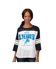 【送料無料】 ジースリー フォーハー バイ カール バンクス レディース Tシャツ トップス Womens Black Detroit Lions First Team 34Sleeve Mesh TShirt Black