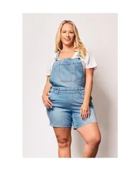 【送料無料】 スリンク レディース ハーフパンツ・ショーツ ボトムス Plus Size Denim Short Overall Sophie