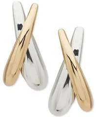 【送料無料】 アンクライン レディース ピアス・イヤリング アクセサリー TwoTone Polished Tapered Crossover Statement Earrings Goldのサムネイル