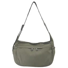 【新品】 [a-fua] クロスボディ バッグ 軽量 ナイロン カジュアル 斜め掛け 肩掛け 2way 韓国風 レディース (ダークグリーン)