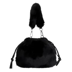 【新品】 [ハルジオ] ファーバッグ ショルダー 巾着バッグ ファー バック レディース フェイクファー ふわふわ モコモコ ファーバック ミニ ショルダーバッグ ハンドバッグ 小さめ ブラック ホワイト ブラウン おしゃれ かわいい お洒落 可愛い 人気 0