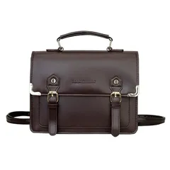 【新品】 [ＨＵＨＵＫＥＥＰ] ショルダーバッグ バッグ スクール サッチェル スクバ レディース 合皮スクール PU 合皮 鞄 小さめ オシャレ 高校生 通学 学生 女子 コーヒー 0