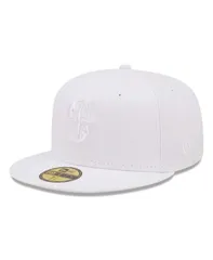 【送料無料】 ニューエラ メンズ 帽子 アクセサリー Mens Seattle Mariners White on White 59FIFTY Fitted Hat White