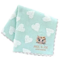【新品】 [PAUL&JOE ACCESSOIRES] ポール＆ジョー タオルハンカチ ジプシー刺繍 (グリーン) 婦人 レディース タオル ハンドタオル 約25cm 000287-0008-01 0