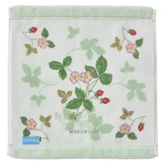 【新品】 nishikawa 【 西川 】 今治 ハンカチタオル 25X25cm 洗える 綿100％ ウェッジウッド ワイルド ストロベリー やわらか 日本製 グリーン TT43805601