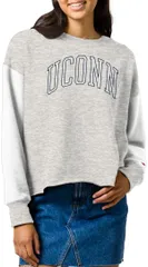 リーグレガシー レディース アウター パーカー・スウェット シャツ LeagueLegacy Womens UConn Huskies Grey Rev Crew Sweatshirt NoColor グレー