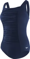 【送料無料】 スピード レディース 上下セット 水着 Speedo Womens Plus Solid Shirred One Piece Tank Swimsuit Speedo Navy