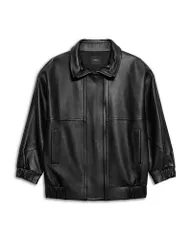 セオリー レディース アウター ジャケット・ブルゾン レザー Theory Leather Front Zip Jacket Black ブラック