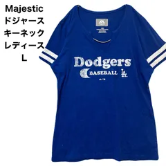 レア Majestic マジェスティック ドジャース キーネック Tシャツ レディース Lのサムネイル