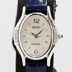 訳アリ】稼働品 SEIKO 腕時計 エクセリーヌ 6Pダイヤ シェル文字盤