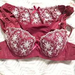 チュチュアンナ  ブラ＆ショーツ   B70   上下セット 新品 タグ付  ワインレッド  刺繍  定価 2198円   66