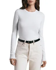 ラグアンドボーン レディース トップス Tシャツ rag bone Luca Slim Long Sleeve Tee Whtのサムネイル