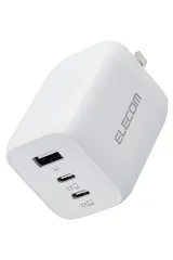 エレコム 充電器 65W USB PD対応 3ポート Type-C USB-A 【 iPhone 16 15 14 iPad Macbook Air ノートPC】 ホワイト EC-AC4465WH: be30a3b4