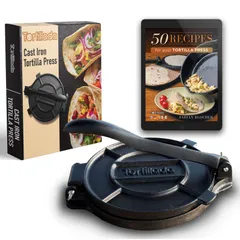 【新着商品】(20 レシピ＆説明書付き プレミアム鋳鉄製トルティーヤプレス cm) - Tortilladaのサムネイル