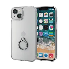 エレコム iPhone 14 / 13 ケース カバー リング付き 耐衝撃 衝撃吸収 クリア PM-A22AHVCKRSV