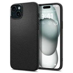 Spigen 【創業18年の技術力】 iPhone 15 ケース 耐衝撃 薄型 ストラップホール 軽量 さらさら 米軍MIL規格取得 2重構造 レンズ保護 指紋防止 擦り傷防止 マット仕上げ ワイヤレス充電対応 リキッド・エアー ACS06790 (マット・ブ