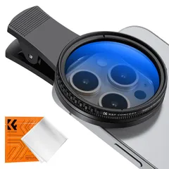 K&F CONCEPT CPLフィルター 52mm 反射調整 回転可能 着脱簡単 偏光フィルター for iPhone 16 15 14 13 12 11 互換性 スマホ用カメラレンズ
