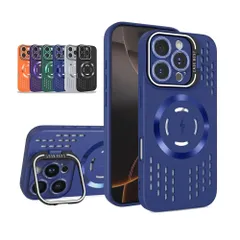 YJKezhan for iPhone 11 Pro Max 用ケース MagSafeアクセサリー対応 スマホケース マグセーフ カバー マ新型カメラスタンドカップルシリカゲルケース隠し携帯スタンドレンズフィルム保護 高放熱 [耐衝撃] [柔軟TPU液体シリコ