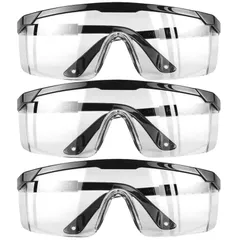 [ドットコムプライム] 防護ゴーグル 防護メガネ アイシールド メガネの上から 実験 作業用 3個セット
