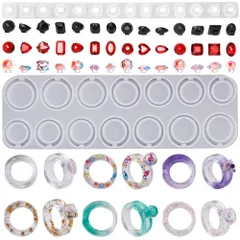 シリコンモールド 宝石 指輪 2個セット 樹脂 UVレジン型 ソフトモールド ダイヤモンド型 ジュエリー 3Dモールド DIY モデル 手作り 手芸 道具 宝石 ペンダント ネックレス ジュエリー アクセサリー 道具 創造性を最大限に発揮 再利用可能 レジンア