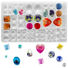 シリコーン金型 樹脂金型 ジュエリー金型 工芸品 ジュエリー ピアス ネックレス DIY 涙のしずく 楕円形 正方形 ラウンド ハート デコレーション アクセサリー 58 樹脂金型