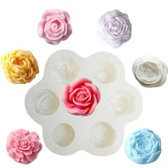 シリコンモールド バラ 立体 牡丹【７種類 】 薔薇 ばら ローズ 花 フラワー レジン アクセサリー パーツ イヤリング ピアス キーホルダー シリコン モールド キャンドル アロマストーン 石膏 手作り 樹脂 粘土 シリコン型 型 キット ハンドメイド (