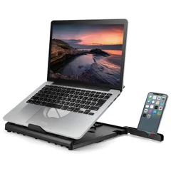 エレコム ノートPCスタンド 折りたたみ 8段階 スマホスタンド付 ~15.6インチノートPC対応 折りたたみ時サイズ:幅280×奥行280×高さ26mm 耐荷重:10kg ブラック PCA-LTS8BK