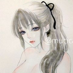 肉筆原画 水墨画 絵画 日本画 ドローイング 和装 美人画 - メルカリ