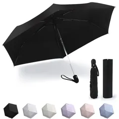 【194g超軽量・風に強い高強度アルミ製傘骨】 日傘 uvカット 折り畳み 【UPF50＋認証済み・ワンタッチ自動開閉・錆が発生しにくい】 折りたたみ傘 遮光遮熱 撥水耐風 紫外線対策 超コンパクト 晴雨兼用 日傘兼用雨傘 傘 レディース メンズ (ブラック)