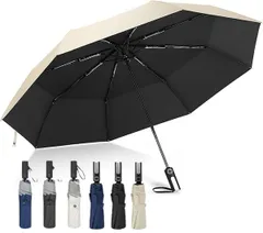 おりたたみ傘 8本骨 晴雨兼用 折りたたみ傘 ワンタッチ自動開閉 折り畳み傘 丈夫 軽量 梅雨対策 台風対応 紫外線遮断 UVカット 完全遮光 日傘 コンパクト 折畳傘 メンズ レディース (ブラック) (ブラック) (ベージュ)