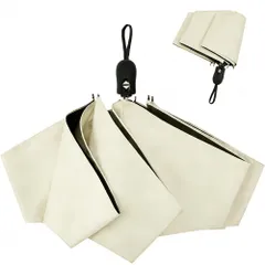 CUTECALL 日傘 超軽量200g UVカット率100% 遮光遮熱 UPF50+ ワンタッチ自動開閉 晴雨兼用 コンパクト設計 折りたたみ傘 日傘 耐風撥水 携帯便利 メンズ レディース 母の日 父の日ギフト-ベージュ