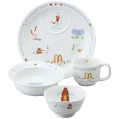 NARUMI(ナルミ) 子供用 食器セット みんなでたべよっ! 4点セット すくいやすい食器 出産祝い お食い初め 離乳食 ギフト オーブン 電子レンジ 食洗機対応 日本製 40433-33139のサムネイル