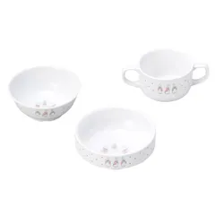OGISO(おぎそ) ピーターラビット ドットガールズ 強化磁器食器3点セット (食洗機・レンジ対応)