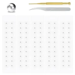 Sorara Beauty 耳ツボジュエリー 耳つぼシール 100粒 セルフケア用 チタン粒 ステンレス粒 透明シール 金属アレルギー対応 シールタイプ 耳元アクセサリー おしゃれセルフキット シルバー