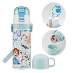 스케이터(Skater) 수통 어린이용 2WAY 직접 마시는 470ml 컵 마시는 430ml 디즈니 아나운서와 눈의 여왕 24 여자 스테인리스 보온 보냉 경량 waterbottle 스포츠 병 키즈 아이 물병 SKDC4-A