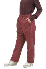 [onion cross] シャカパン ナイロンパンツ 裏起毛 裏ボア 防寒 撥水 パンツ 股下63cm 防風 暖 冬 レディース L レンガ