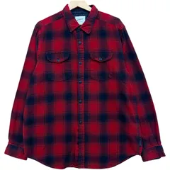 FIELD & STREAM フィールドアンドストリーム チェック柄 中綿 ネルシャツジャケット メンズL 古着 フランネル バッファローチェック 100%コットン FALL 13 赤 黒【長袖シャツ】/ MS55