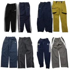 古着卸 まとめ売り アディダス adidas ウインドブレーカー パンツ 8枚セット (メンズ S /34 ) 90’s パフォーマンスロゴ 中古 古着 ND3497
