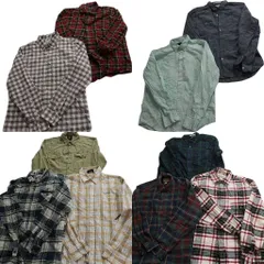 古着卸 まとめ売り ブランドMIX ライトネル 長袖シャツ 10枚セット (メンズ L ) リーバイス エルエルビーン GAP 中古 古着 ND6203