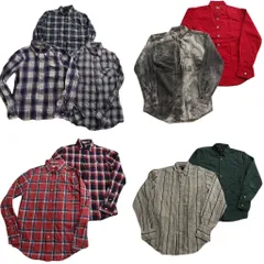 古着卸 まとめ売り ブランドMIX 長袖シャツ 9枚セット (メンズ S ) ラングラー リーバイス アメリカンイーグル 中古 古着 ND6409