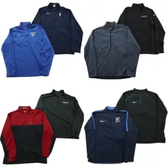 古着卸 まとめ売り ナイキ ハーフジップ ジャージ 8枚セット (メンズ M ) NBA ツートン スウォッシュ 中古 古着 ND6947