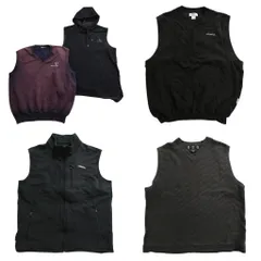 古着卸 まとめ売り スウェットベスト ジャケット 5枚セット (メンズ XL /2XL ) ナイキ NIKE Ｖネック フルジップ フーディー 中古 ND8693