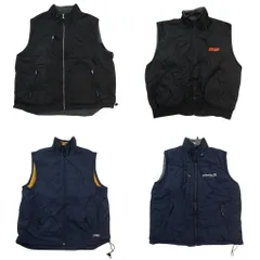 古着卸 まとめ売り 裏地フリースベスト 4枚セット (メンズ XL ) マルチポケット スタンドカラー ワンポイント 中古 古着 ND8980