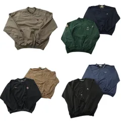 古着卸 まとめ売り プルオーバー スナップ MIX ジャケット 7枚セット (メンズ L /XL ) ハーフボタン 襟付き 中古 古着 ND9607