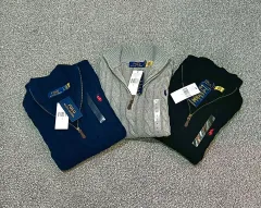 送料無料※メルカリshop取引では対象外)正規品/新品 ポロ ケーブル編み ハーフジップ ニット 3COLOR ユニセックス