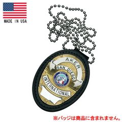 新品 SUPERVISORY USマーシャル バッジ 嵌込型 黒レザー シルバー