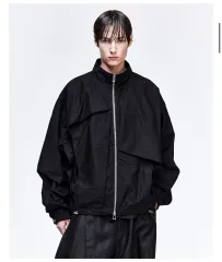 ソンジオメンズ バイア ス ドレープ ハリントンジャケット 48